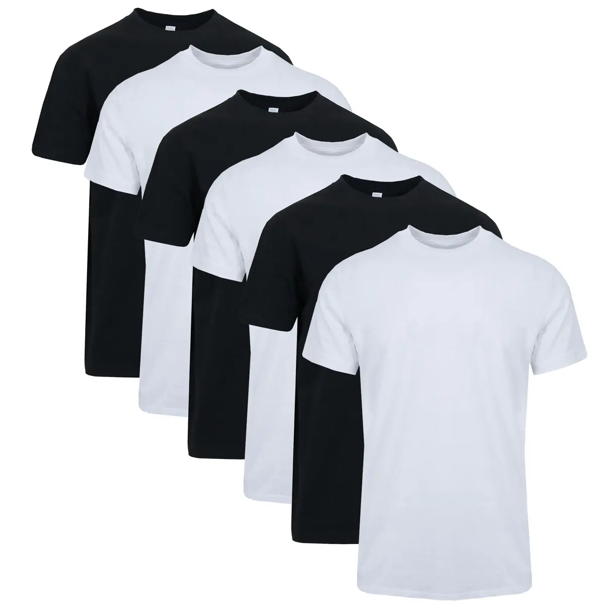 (6-Pack) Black x 3 - White x 3