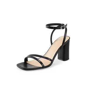 Womens Sandals Chunky Strappy Heels Square Open Toe Ankle Buckle Comfort Dress Party Shoes #WeeklyDeals#SummerVibes #outdoorfun #tiktokshopmemorialday