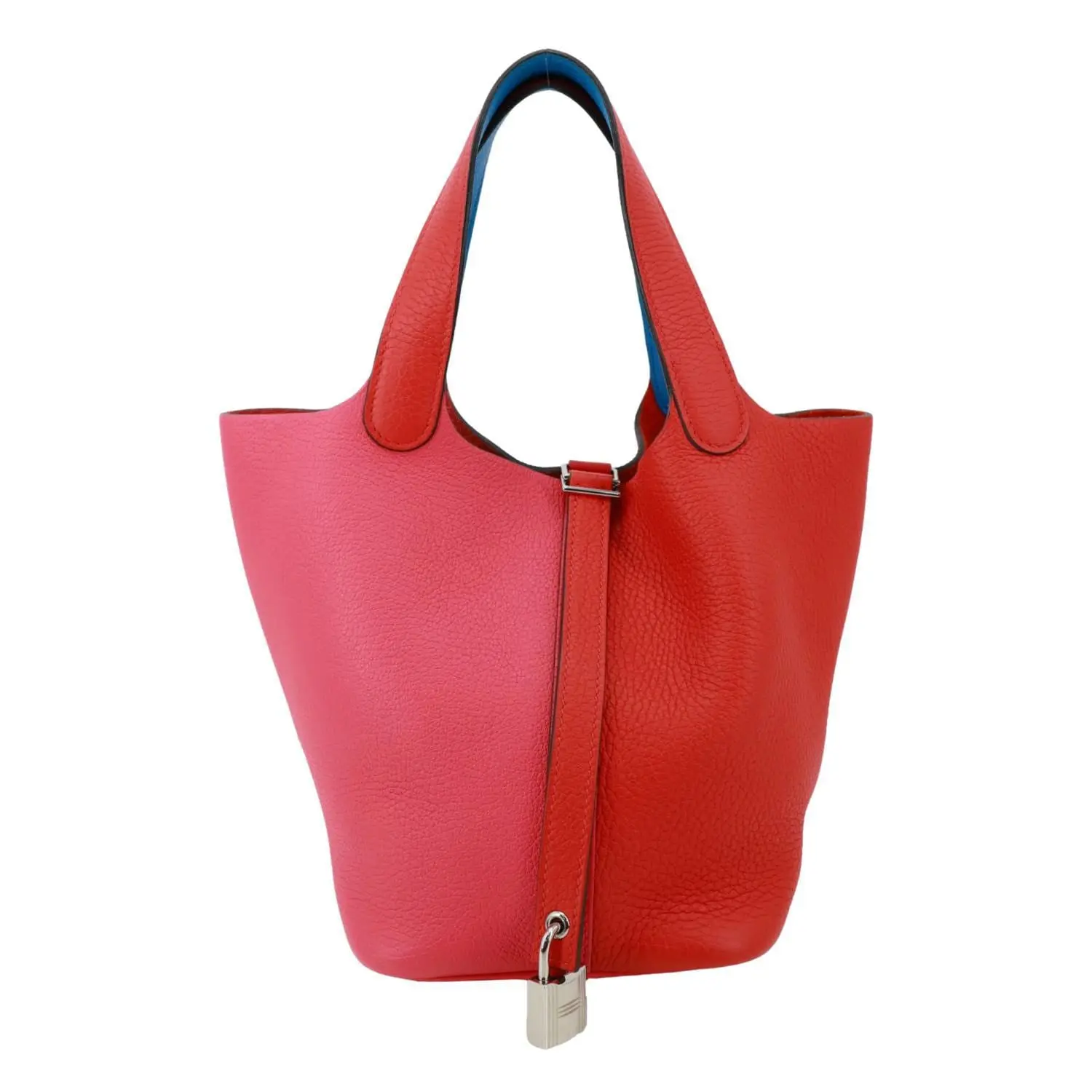 Pre-owned HERMÈS Leather Shoulder Bags Hermes Picotin Lock 18 Taurillon Clemence Satchel Bag Pink