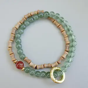 Handmade Lucky Bracelet with Jade & Red Agate | Prosperity & Good Fortune Jewelry