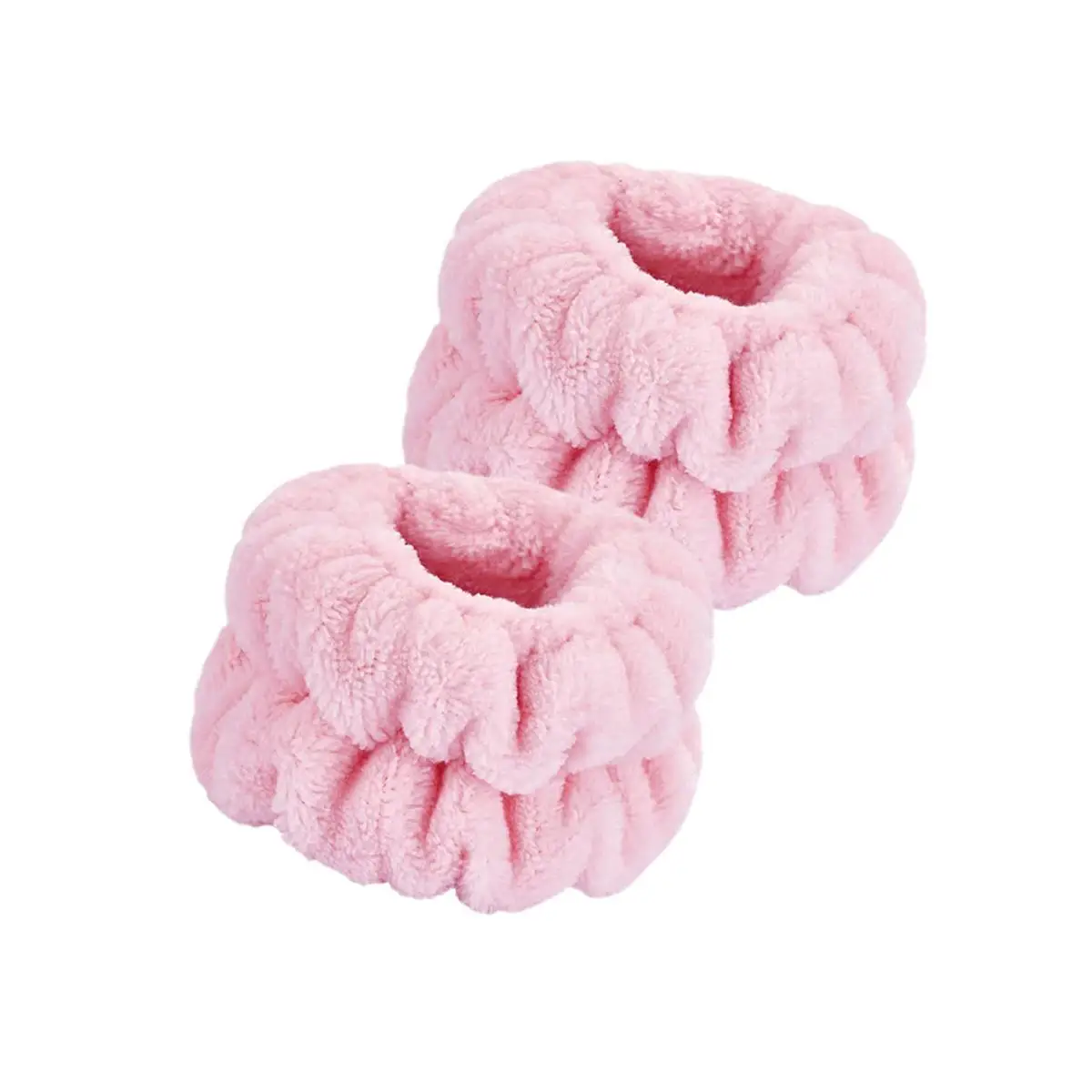 Face Washing Wristbands, 2 Counts Wrist Wash Band, Pink Fuzzy Bath Wrist Band, Reusable Wrist Spa Wash Band, Wrist Towels for Washing Face Valentine's