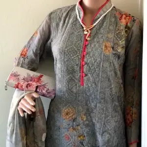 Indian /Pakistani salwar kameez42" complete stitched allover Embroidered