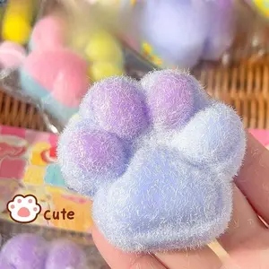 Cute Cat Paw Squishy Fidget Toy Soft Stress Relief Slow Rebound Silicone Pinch Decompression Toys Perfect Christmas Gift for Kid