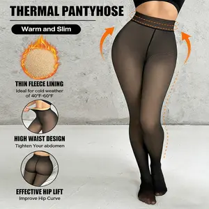 Cherrybetty Magic Fleece Lined Leggings Tight Fleece Thermal Pantyhose Warm Leggings Winter Tights For Women Tights For Winter Skin Like Warm Tights  Womenswear