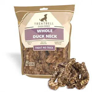 32oz Oven-Dried Whole Duck Neck Dog Chews High-Protein Low-Fat Dental Treat for Joint Health Suitable for Small & Large Dogs