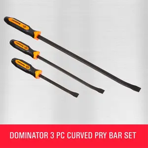 212 MAIN Mayhew 25 in. Red Alloy Steel Angled-Tip Dominator Curved Pry Bar with Shock Absorber