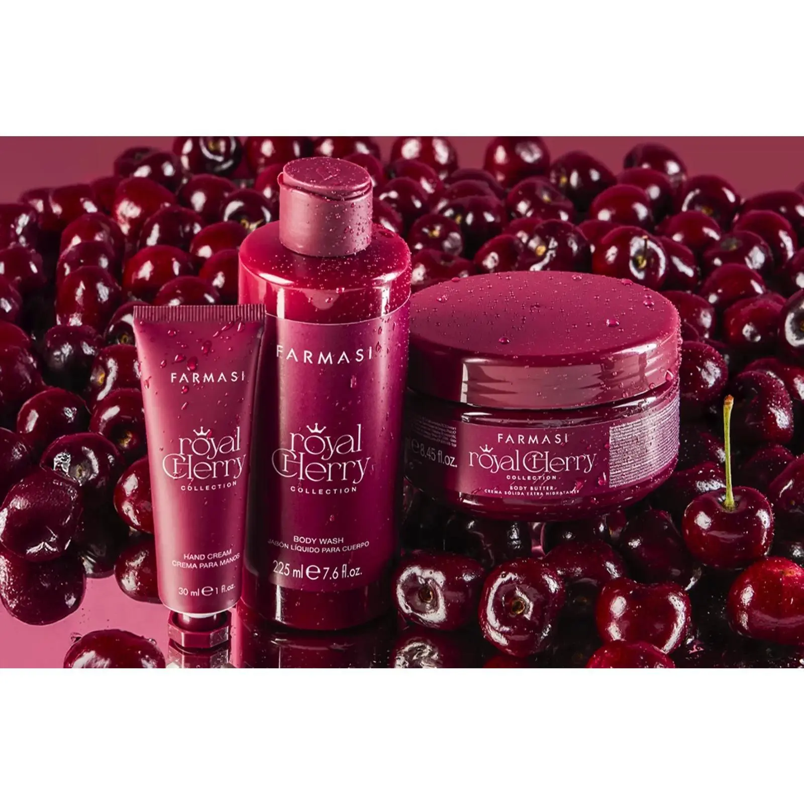 FARMASI ROYAL CHERRY COLLECTION SET HAND CREAM,BODY WASH & BODY BUTTER GENUINE!!, Silky, Body Care
