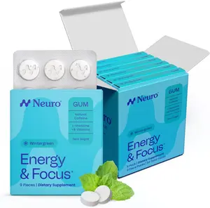 Neuro Wintergreen Energy & Focus Gum/Mints - Sugar Free with Natural Caffeine, L-theanine, Vitamin B12 & Vitamin B6 Neuro Wintergreen Energy & Focus Gum/Mints - Sugar Free with Natural Caffeine, L-theanine, Vitamin B12 & Vitamin B6