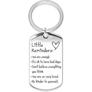 Little Reminders Affirmation Keychain, "You Are Enough" Inspirational Quote Keyring, Self Care & Mental Health Support Gift for Her Him