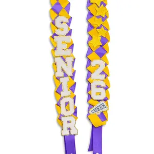 Graduation Lei Purple & Yellow for Seniors 2026 Cheerleader Accessory