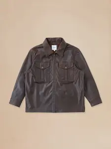 Sepia Leather Overshirt