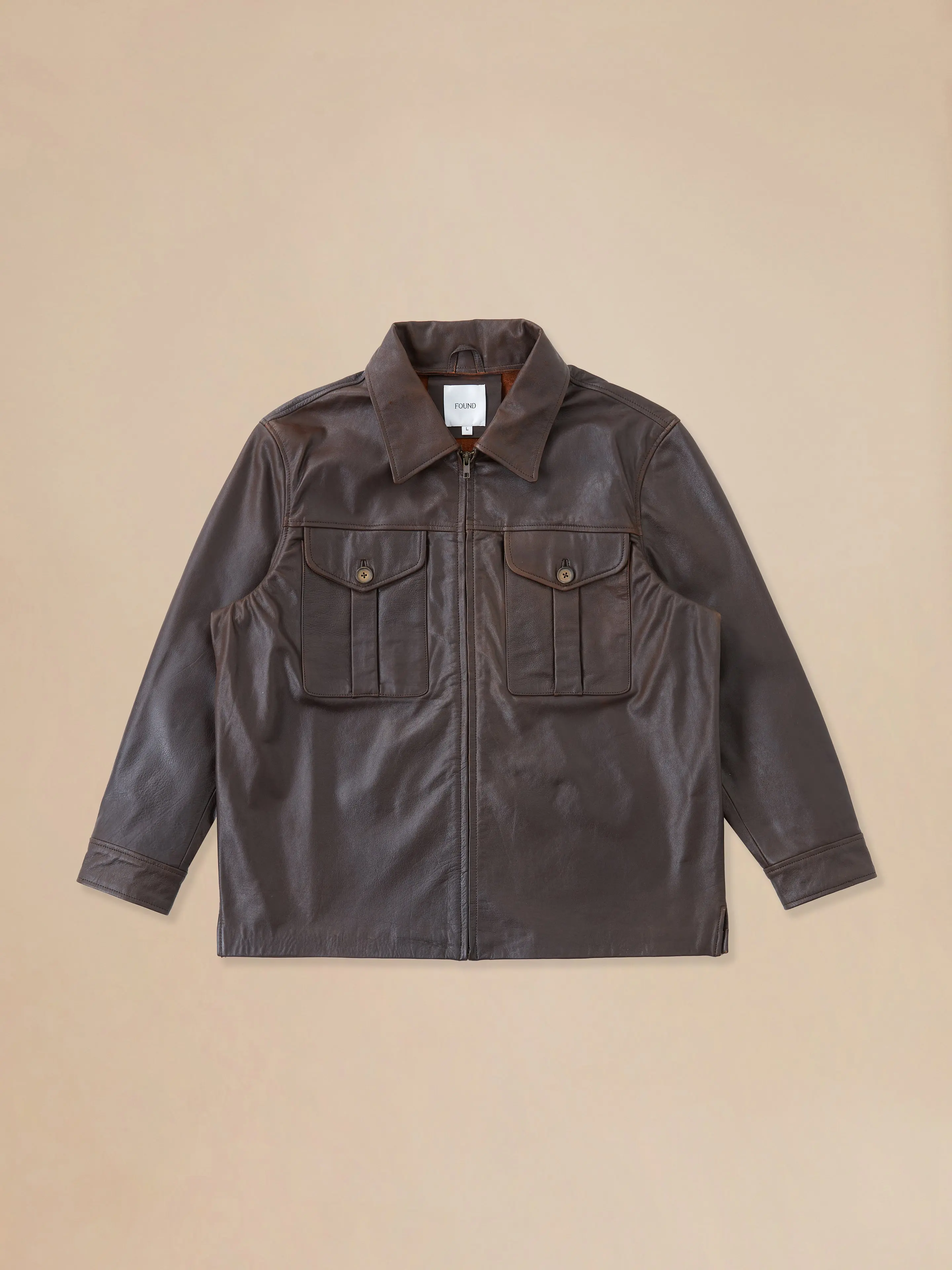 Sepia Leather Overshirt