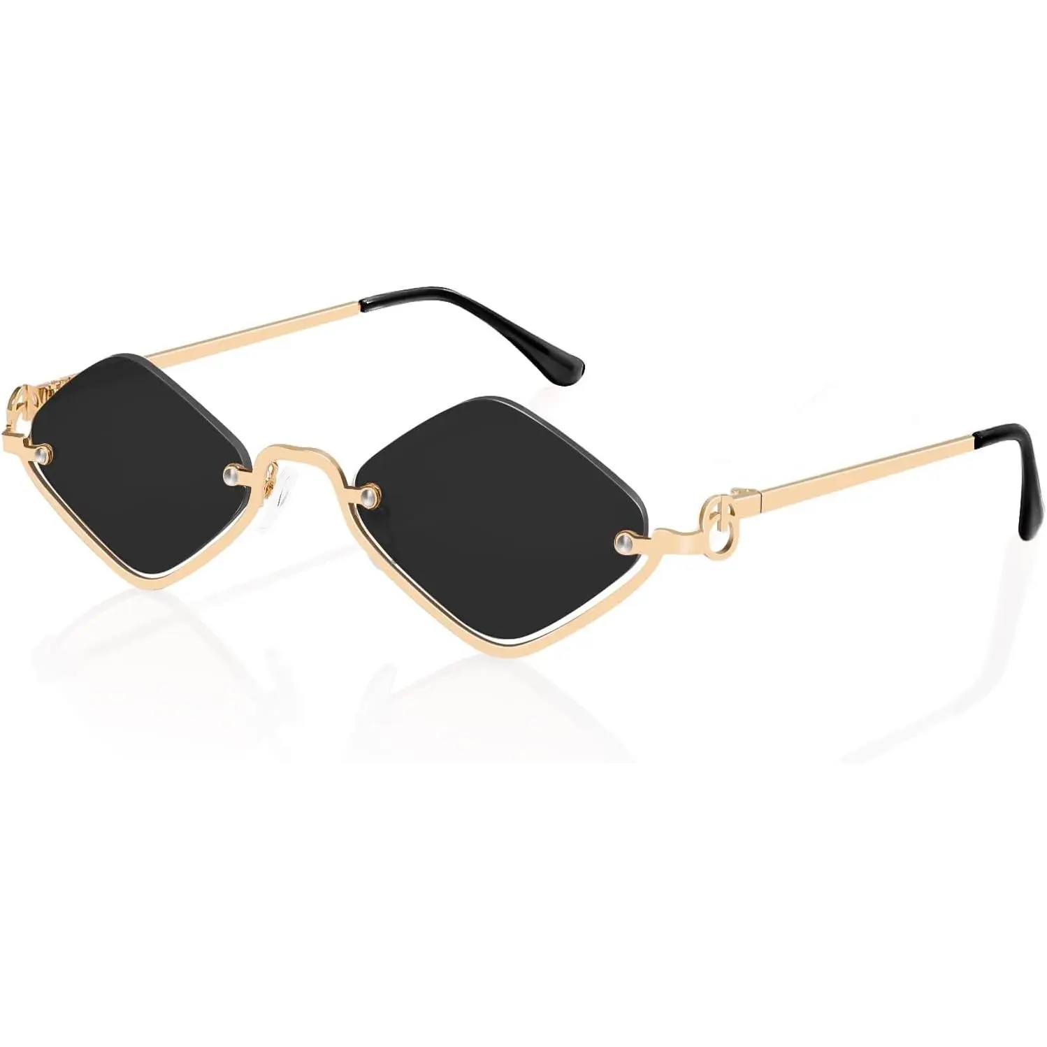 Retro Y2k Sunglasses for Women Men,Trendy Semi-Rimless Sun  display picture 2