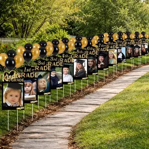 13 count 2026 Graduation Decorations K-12 Photo Yard Signs with Stakes, Class of 2026 Picture Display Lawn Decorations Congrat Grad Photo Sign for  Middle High School Senior School