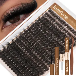 Lumfune Lash Clusters Kit 100D Thick Cluster Lashes 10-18mm Volume Eyelash Clusters D Curvature Cluster Eyelash Extensions 3D Wispy Lash Clusters DIY Lash Extension Kit(100D-10-18MIX Thick Kit) Makeup