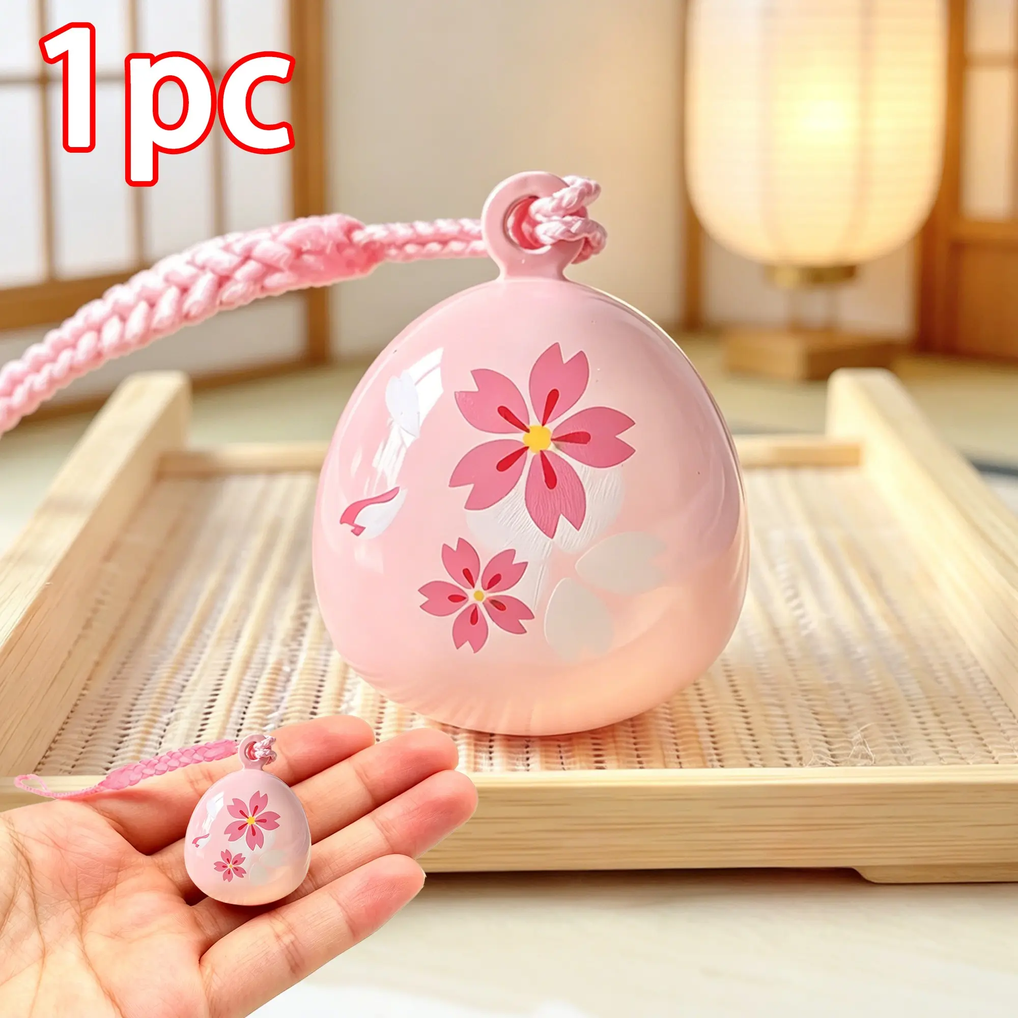 Japanese Lucky Water Bell, Musical Water Sound Bell with Strap, Cherry Blossom Design, Phone Chain, Bag Charm, Perfect Gift, Phone Charms