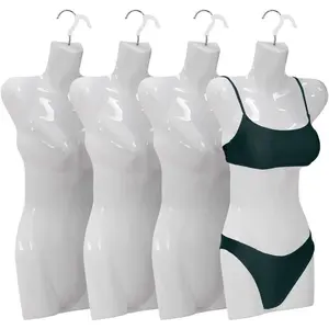 4PCS Female Torso Dress Form Sewing Mannequin Polypropylene (PP) Retail Mannequin Manikin 27 Inch Display Dress Clothing Form with Hook