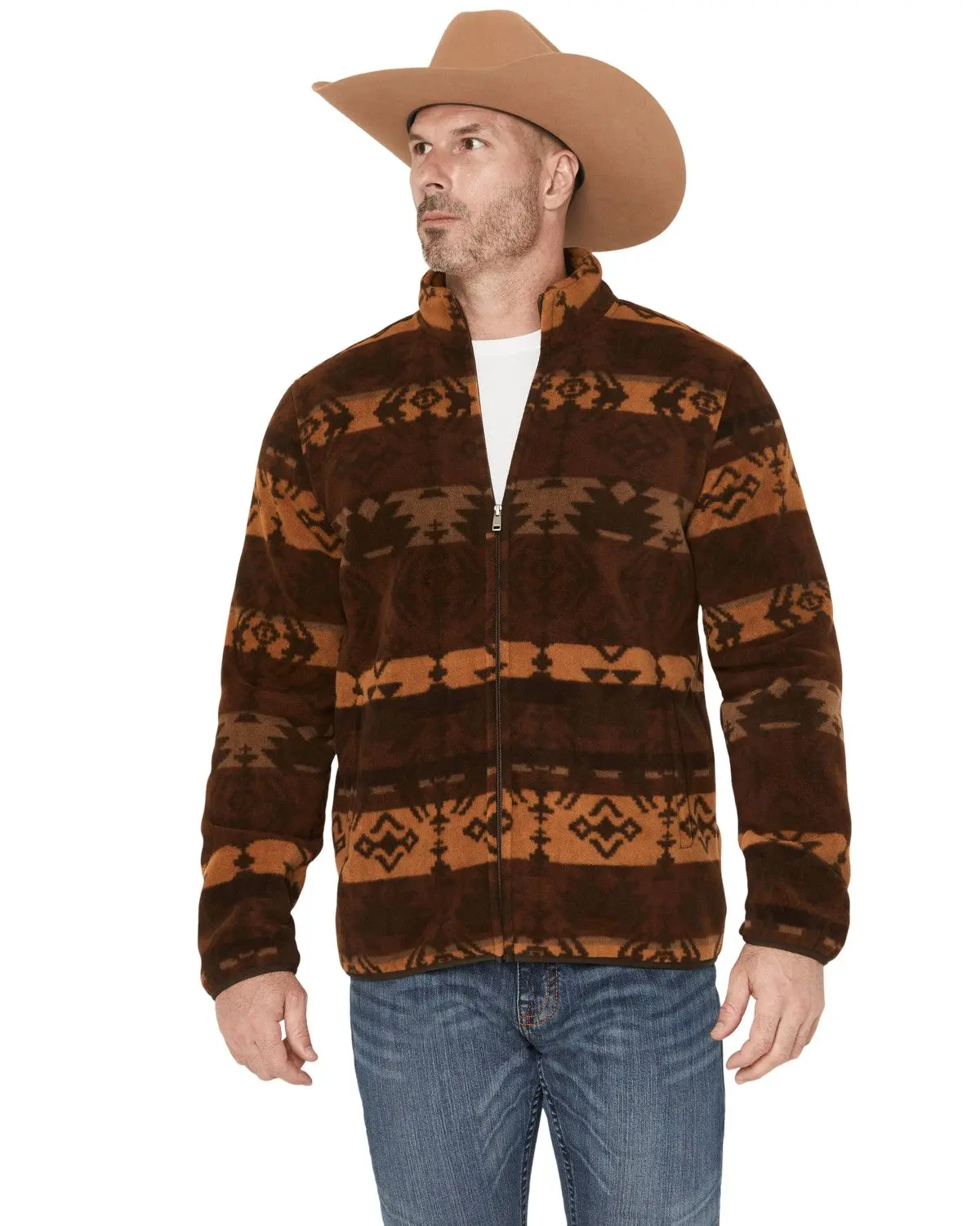 Cody James Men's Men'S Willows Southwestern Print Zip-Up Jacket - Cjfa25sw1-Dkbn