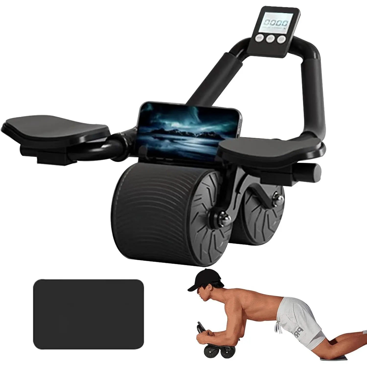 home gym workout equipment Elbow Support Automatic Rebound Abdominal Wheel,Ab Roller for Abdominal Exercise Machine,Core Strengthening Trainer Fitness Belly Training Ab Roller board multifunctional