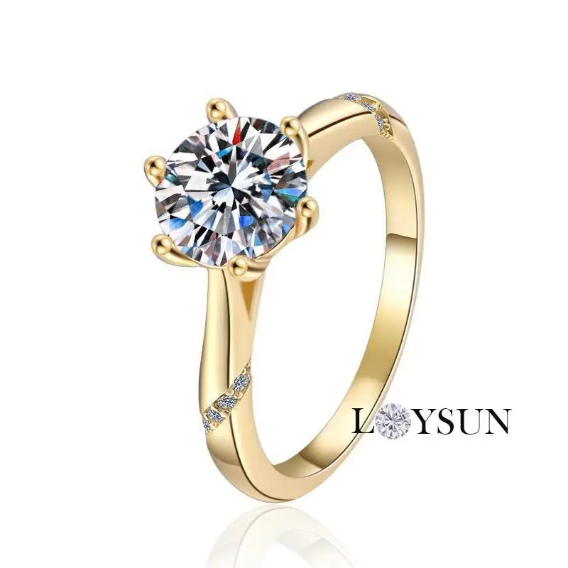 Loysun 1ct Solitaire Engagement Ring D Color VVS1 Moissanite 925 Sterling Silver Perfect Gift for Valentine's Day Birthday Anniversary Christmas for Girlfriend Wife