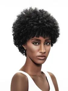 Style Icon Afro Short Curly Wigs Short Curly wig Natural Spiral Curls - Afro Wigs for Black Women Wigs-Short Capless Wigs Glueless & Ready-to-Wear,Perfect for 70s Cosplay & Daily Use, Glueless Bob Wig