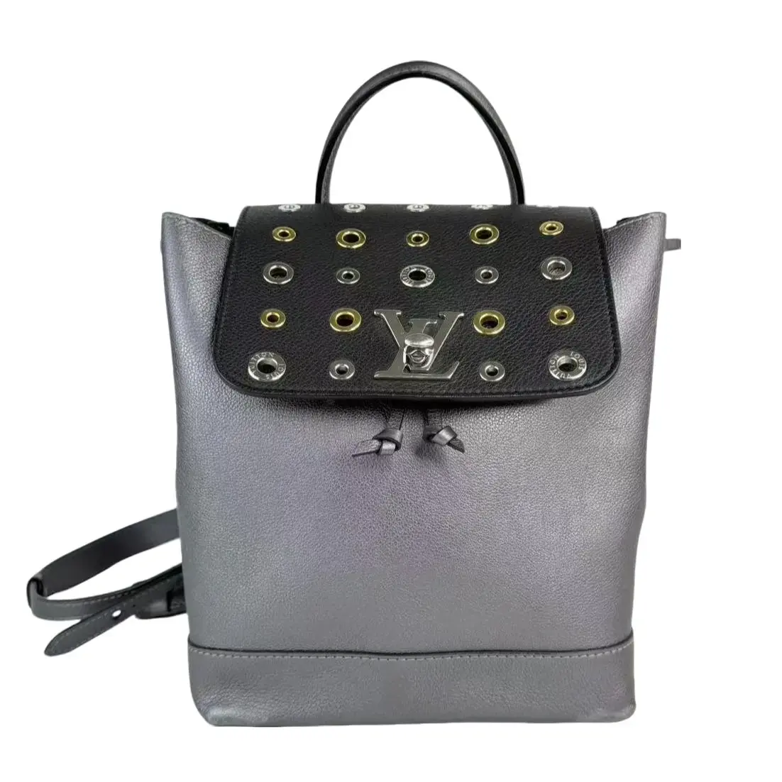 Pre-owned Louis Vuitton Leather Backpacks Grey Lockme Backpack