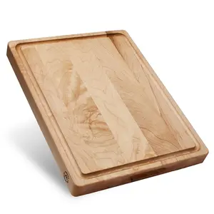 Winsome Maple Large Thick Maple Wood Cutting Board for Kitchen 17x13x1.5 in with Juice Groove Sorting Compartment Charcuterie Wooden Board Made in USA Gift Box Included