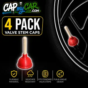 Plunger Valve Stem Caps – Funny Toilet 4 Pack