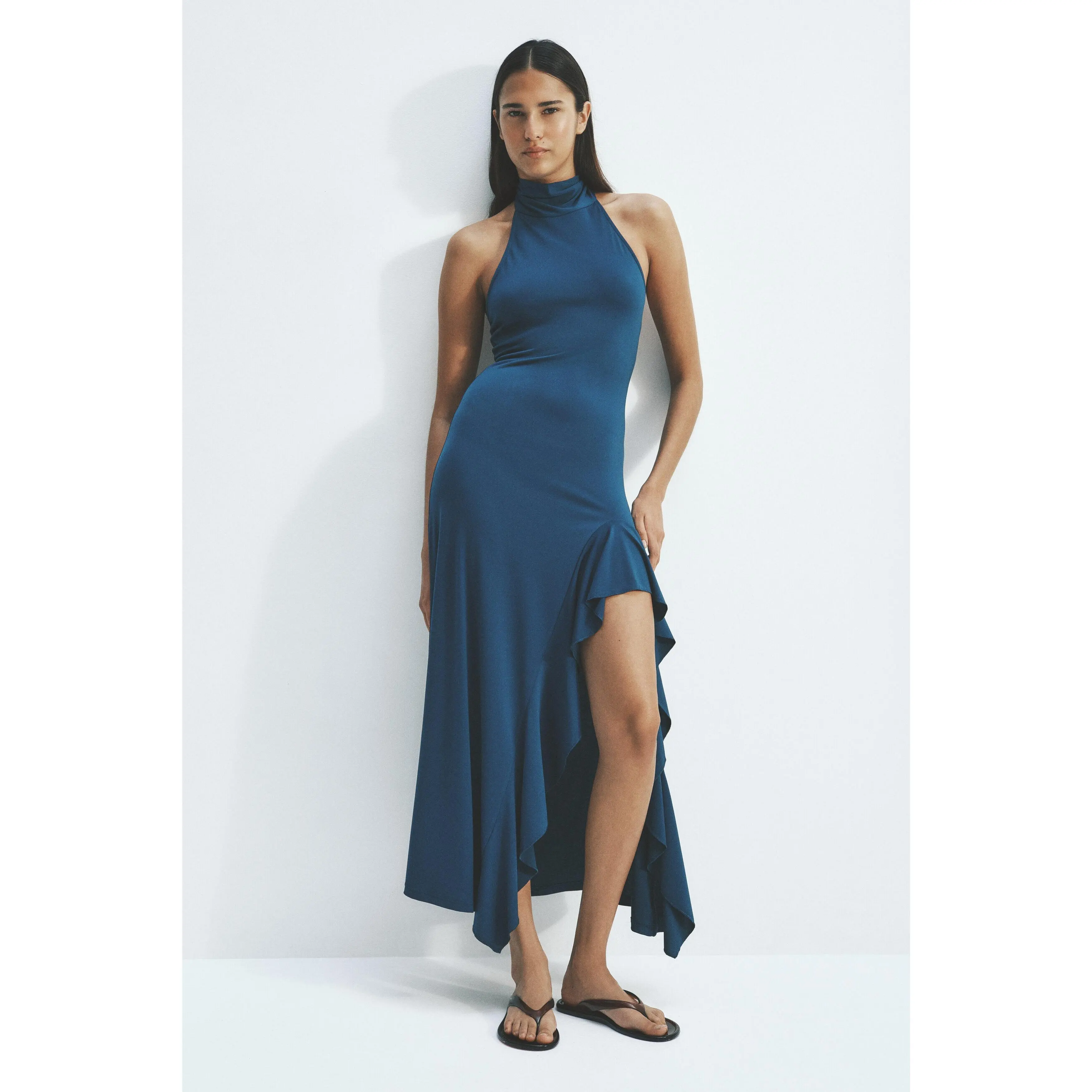 H&M Flounced halterneck dress