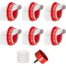 Chicken Feeders No Waste, DIY Automatic Poultry Feeder 6 Ports 1 Hole Saw with Covers Gravity Feed Kit for Buckets Barrels Bins Troughs Dispenser Dry Food Feeding