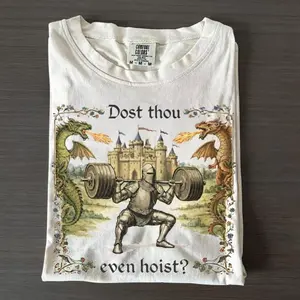 Comfort Colors Dost Thou Even Hoist Medieval Gym Retro T-Shirt, Medieval Knight T-Shirt, Ren Faire, Funny Medieval Tee, Funny Gym T-Shirt, Gym Rat Gift