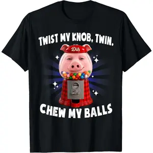 Twist My Knob Funny John Pork Gumball Machine Dih Meme T-Shirt Women Men Unisex Cotton Clothing Streetwear