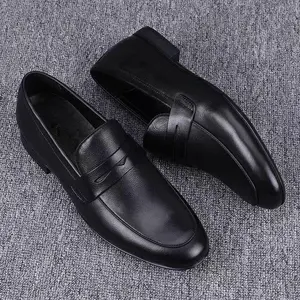 Men's Casual Business Formal Leather Shoes Lightweight Anti-Slip Black Formal Work Office Closed Trendy Styles