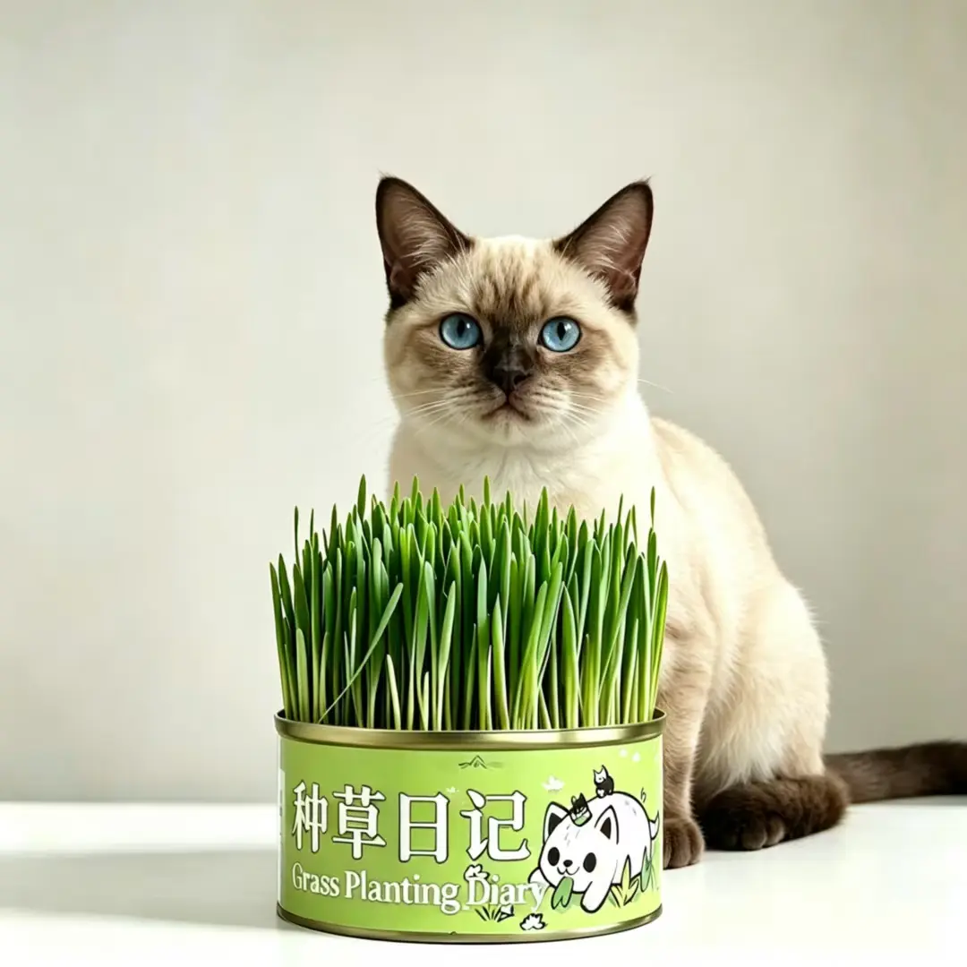 WhiteBear Universal Cat Grass Kit for Indoor Cats - Hairball Control, Anti-Inflammatory, Easy Growth (Open Can & Add Water), Digestion & Metabolism Support