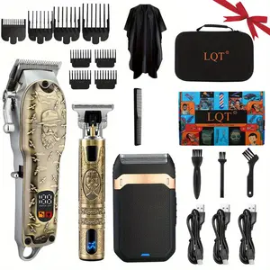 Professional Hair Clipper for Men, Hair Clipper Set, 1 Box Rechargeable Hair Trimmer & Accessories, Barber Clippers for Haircut, Cordless Beard Trimmer, Hair Cutting Kit