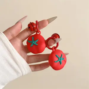 Cute Tomato Shaped Protective Case, Anti-lost Device Case, Phone Accessories Compatible with AirTag, Wearable