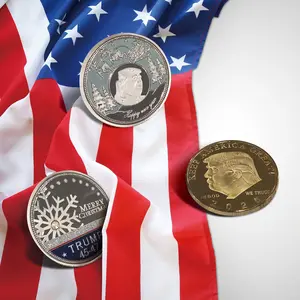 3PCS Exquisite Metal Collectible Medallion Set - Holiday Theme Snowflake & Eagle Embossed Decorative Gift