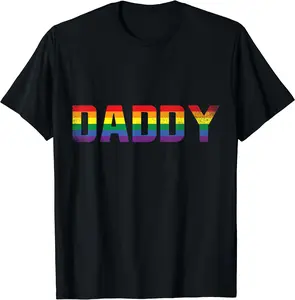 100% Cotton Gay Daddy Dad Pop Rock, Hip Hop Flag Queer Lesbian Priide Csd Lgbt TShirt Basic T-shirt