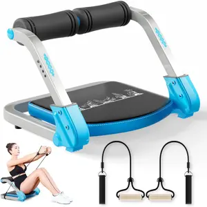 Ab Trainer/Crunch Machine, Ab Workout Equipment, 4 Adjustable Resistance, Sit Up Machine for Stomach Workout, 350 LBS Weight Capacity, Automatic Rebound, Ab Core Machine,Fitness Equipment for Home