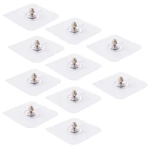 10PCSInvisible Frame Hanging Device, Anti-Shift Hard Wall Drywall Universal Hanging Tool, Removable Reusable Non-Slip Hook Stickers, Removable Hooks