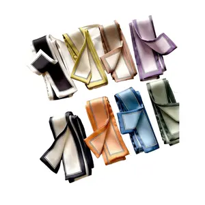 Women 8-Piece Candy Color Striped French Scarf Set Vintage Woven Ribbon Headband Multifunctional Hair Accessories Elegant Bag Charms Daily Decorations