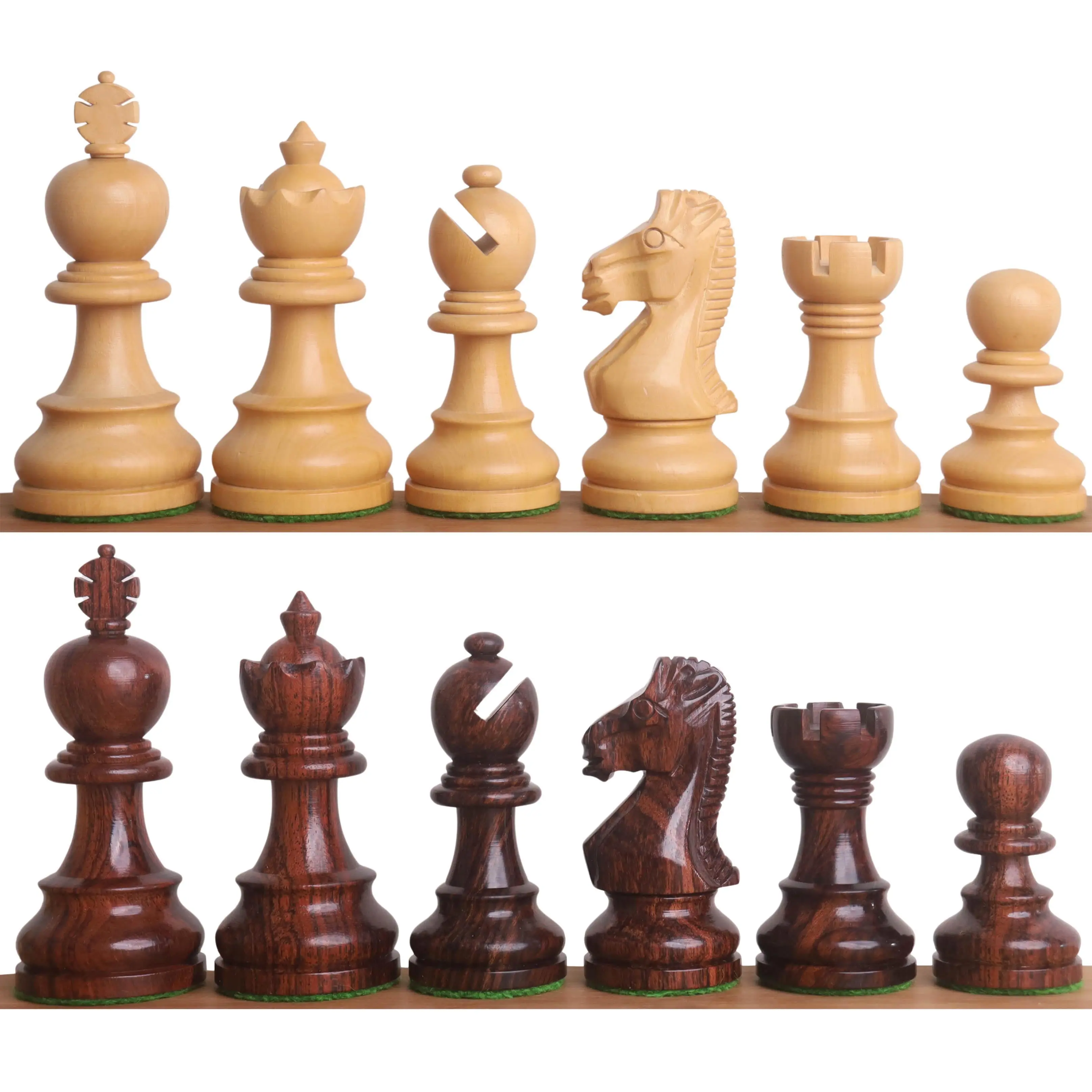3.3" Taj Mahal Staunton Chess Set- Chess Pieces Only - Rosewood & Boxwood
