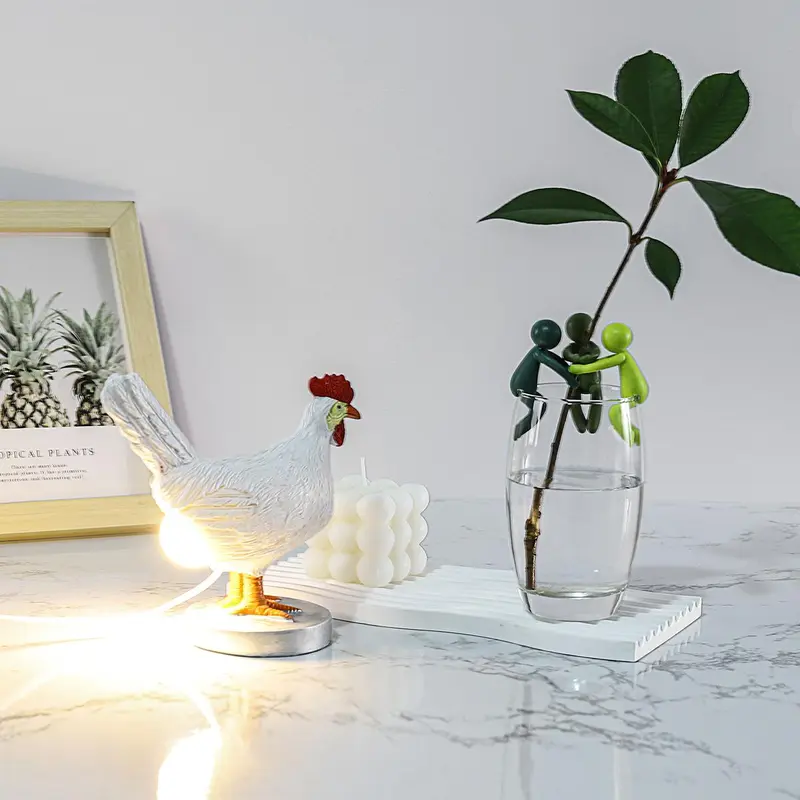 Chicken Design Desktop Decorative Light, 1 Count Cute Resin Animal Design Desktop Decorative Light, Creative Desktop Light for Home Office Decor