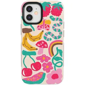 Cute Doodle Bug Crayola Crayon Art Playful Aesthetic Design Shockproof Tough Phone Case Heavy Duty Drop Protection Hard Cover for iPhone 11 12 13 14 15 16 17 Pro Max Plus