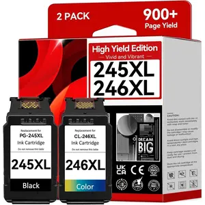 245XL 246XL Ink Cartridges Compatible for  245XL 246XL Combo Pack Replacement for  Ink 245 246 Work with MX490 TS202 MG2522 TR4520 MX492 TR4500 TS302 TS3322 MG2500 TS3420 TR4522 Printer
