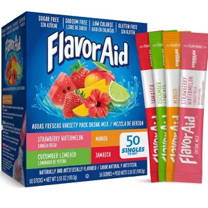 Flavor Aid Aguas Frescas Singles To Go Variety Pack Powdered Drink Mix 50 Single Servings Sugar Free Low Calorie Gluten Free