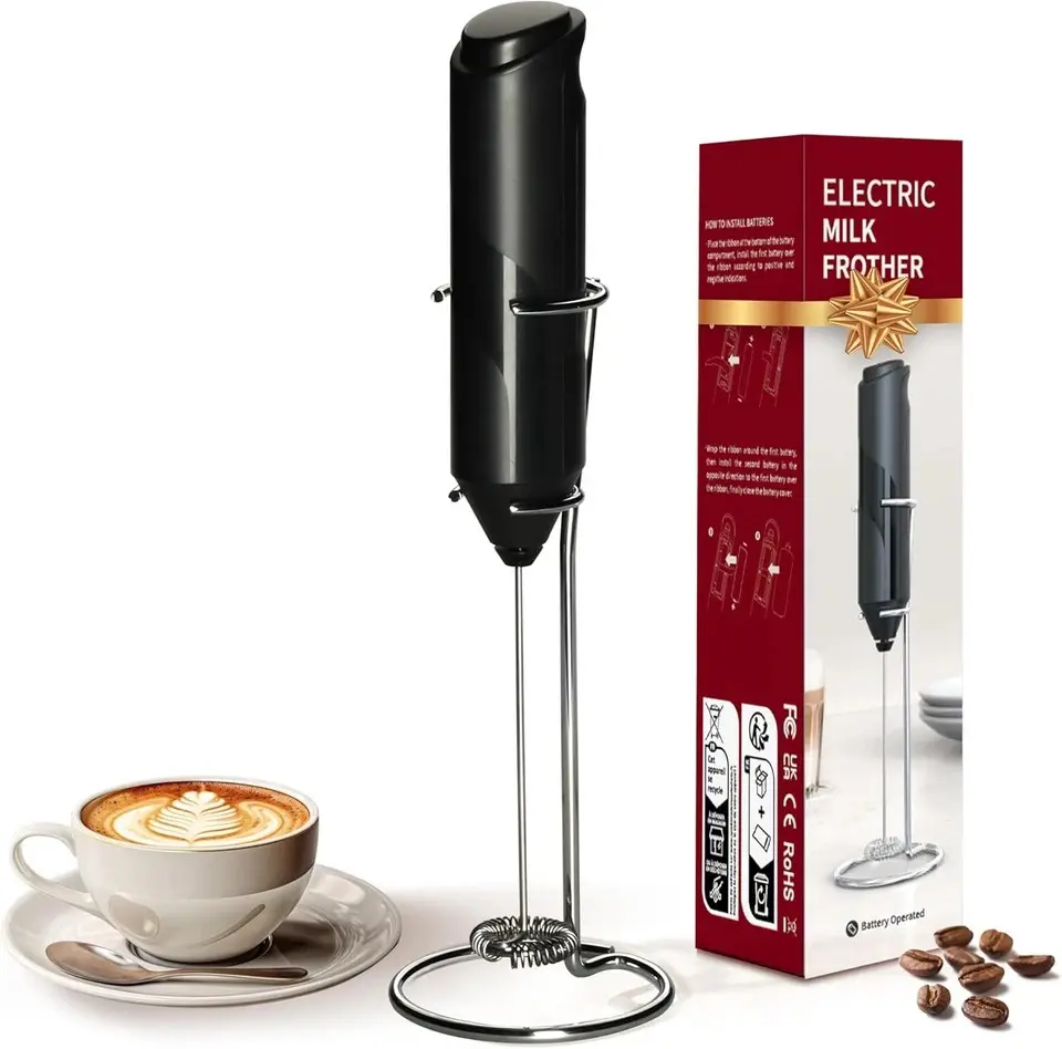 Electric Milk Frother Coffee Milker Handheld Coffee Foam Mixer USB Rechargeable for Latte Art & Cappuccino Compact Design Portable Coffee Mixer