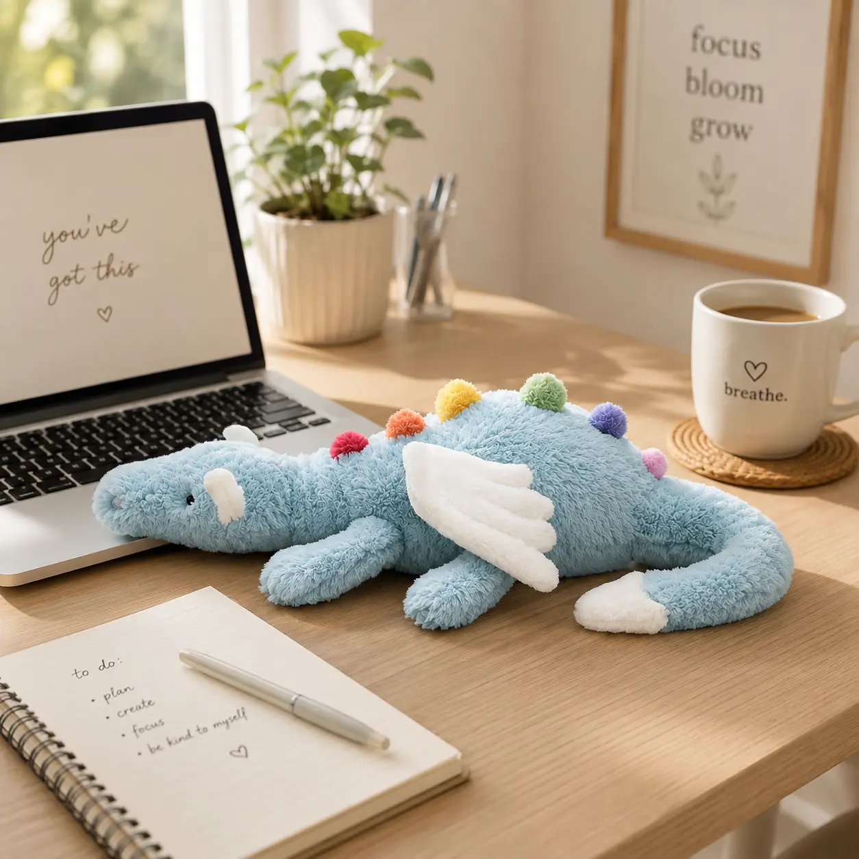 Jellycat Sky Blue Dragon Plush Toy 50cm - Adorable Soft Dragon Stuffed Animal - Perfect Birthday Gift