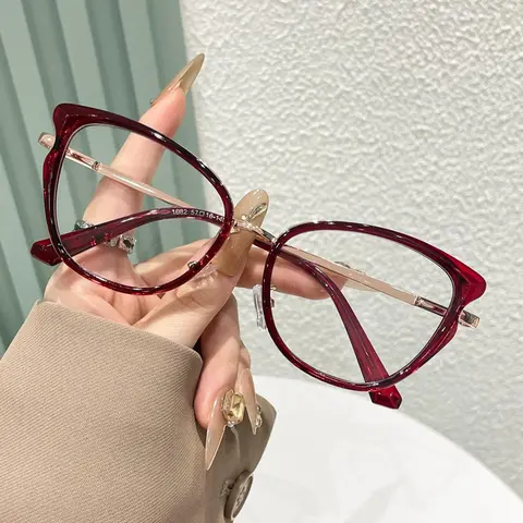 Vintage Cat Eye Frame Eyeglasses, Anti-blue Light Eyeglasses for Women & Men, Fashion Eyeglasses for Work, Daily Clothing Decor, for Student Daily Use, Stylish Eyeglass, Stylish Trendy Eyewear