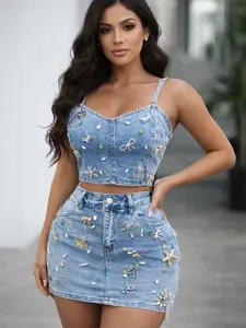 Charm Me Denim Mini Skirt (SKIRT ONLY)